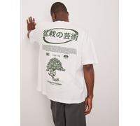 ASOS DESIGN - T-shirt oversize bianca con grafica con bonsai-Bianco M