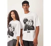 ASOS DESIGN - T-shirt oversize bianca con stampa di Liam e Noel degli OASIS-Bianco XS