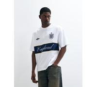 ASOS DESIGN - T-shirt oversize bianca con stampa FA World Cup England-Bianco S