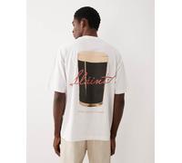 ASOS DESIGN - T-shirt oversize bianca con stampa Guinness-Bianco 2XL