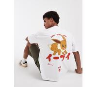 ASOS DESIGN - T-shirt oversize bianca con stampa Pokemon di Eevee-Bianco 2XL