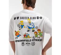ASOS DESIGN - T-shirt oversize bianca con stampa The Simpsons-Bianco 2XL