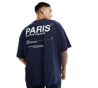 ASOS DESIGN - T-shirt oversize blu navy con scritta "Paris" stampata sul retro S