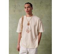 ASOS DESIGN - T-shirt oversize color crema con grafica celestiale-Bianco M