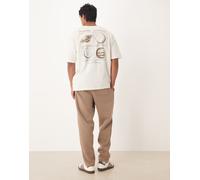 ASOS DESIGN - T-shirt oversize color crema con grafica celestiale-Bianco S