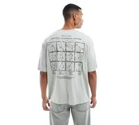 ASOS DESIGN - T-shirt oversize grigio tenue con grafica celestiale XL