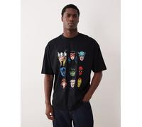 ASOS DESIGN - T-shirt oversize nera con stampa Marvel-Nero 2XL