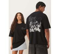 ASOS DESIGN - T-shirt oversize nera con stampe di Liam Gallagher degli Oasis-Nero L