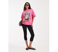 ASOS DESIGN - T-shirt oversize rosa con stampa autoritratto The Frame L