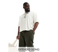 ASOS DESIGN - T-shirt oversize squadrata beige con stampa celestiale sul davanti-Neutro XL