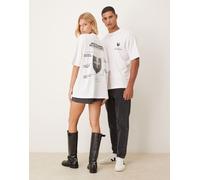 ASOS DESIGN - T-shirt oversize unisex bianca con stampa Guinness vintage-Bianco S