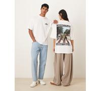 ASOS DESIGN - T-shirt oversize unisex bianca con stampa The Beatles-Bianco XL