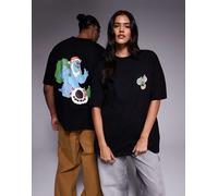 ASOS DESIGN - T-shirt oversize unisex nera con stampa Disney Pixar di Monsters Inc.-Nero XS