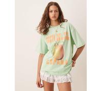 ASOS DESIGN - T-shirt oversize verde con stampa “Costa Del Sol” S