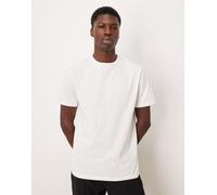 ASOS DESIGN - T-shirt pesante girocollo bianca con profili a contrasto-Bianco M