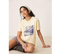 ASOS DESIGN - T-shirt regular fit color limone con stampa “Latin Quarter”-Giallo M