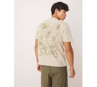 ASOS DESIGN - T-shirt squadrata beige con stampa a tema celestiale-Neutro XS