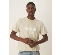 ASOS DESIGN - T-shirt squadrata beige con stampa-Neutro 2XL