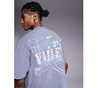 ASOS DESIGN - T-shirt squadrata oversize color grigio slavato con grafica stile street 2XL