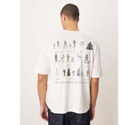 ASOS DESIGN - T-shirt unisex oversize bianca con stampa di Star Wars-Bianco S