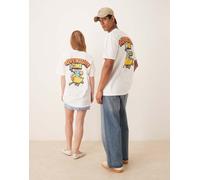 ASOS DESIGN - T-shirt unisex oversize bianca con stampe "Adventure Time"-Bianco XL