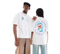 ASOS DESIGN - T-shirt unisex oversize bianca con stampe di Doraemon-Bianco M