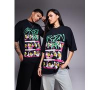 ASOS DESIGN - T-shirt unisex oversize nera con stampe dei Green Day su licenza-Nero S