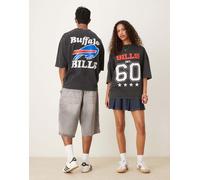ASOS DESIGN - T-shirt unisex oversize nero slavato con stampe "NFL Buffalo Bills" XL