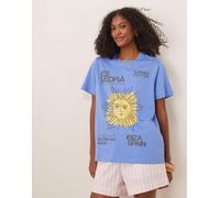 ASOS DESIGN - T-shirt vestibilità classica blu con grafica di sole Es Vedrà M