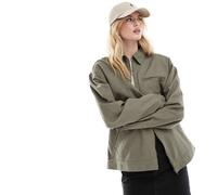 ASOS DESIGN Tall - Camicia giacca harrington kaki in twill-Verde 38