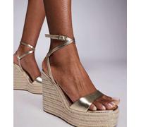 ASOS DESIGN - Tamika - Zeppe stile espadrilles oro a pianta larga 10