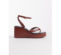 ASOS DESIGN - Thalia - Zeppe infradito minimal color castagna-Marrone 40