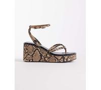ASOS DESIGN - Thalia - Zeppe infradito minimal pitonate-Nero 41