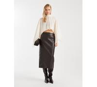 ASOS DESIGN - Top in chiffon con mantella a doppio strato écru-Bianco M