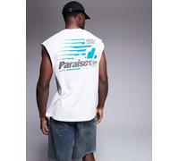 ASOS DESIGN - Top senza maniche oversize bianco con grafica sportiva L