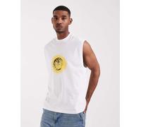 ASOS DESIGN - Top senza maniche oversize bianco con stampa The Stone Roses 2XL