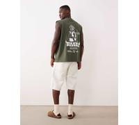 ASOS DESIGN - Top senza maniche oversize verde con grafica di pizza L