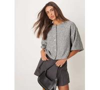 ASOS DESIGN - Top squadrato soffice color sale e pepe con spalle scese-Multicolore S