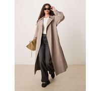 ASOS DESIGN - Trench color fungo con colletto a cascata-Grigio XS