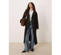 ASOS DESIGN - Trench nero con colletto a cascata S