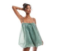 ASOS DESIGN - Tuta corta a palloncino color menta con scollo squadrato-Verde 48