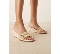 ASOS DESIGN - Twix - Sabot color pietra con dettagli intrecciati e zeppe-Neutro 36