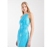 ASOS DESIGN vestito midi con paillettes a effetto frammenti turchese-Blu 50