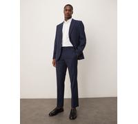 ASOS DESIGN Wedding - Pantaloni da abito slim color blu navy gessati 44 Regular