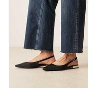 ASOS DESIGN Wide Fit - Logan - Ballerine a pianta larga a punta smussata nere con cinturino posteriore-Nero 3
