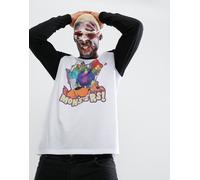 ASOS Halloween - Maglia comoda a maniche lunghe raglan con Scooby Doo-Bianco 2XS