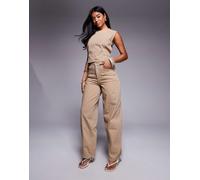 ASOS X THE SOURCED COLLECTION - Jeans a cilindro color cuoio in coordinato-Marrone 46