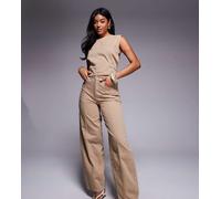 ASOS x THE SOURCED COLLECTION - Top color cuoio con schiena scoperta e cintura in coordinato-Multicolore 50