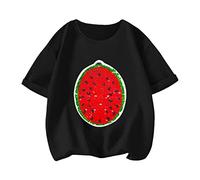 Asotagi 2022 Creativo Anguria Cambiare Paillettes T-Shirt Estate Cotone Flip Paillettes Manica Corta Tees per Ragazzi Ragazze Manica Corta