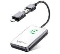 ASOUNY Wireless CarPlay Adapter 2026 - Turns wired CarPlay into wireless CarPlay, Plug & Play, Suitable for cars from 2016 and iPhone 6+ (iOS 10+) (White)
